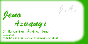 jeno asvanyi business card